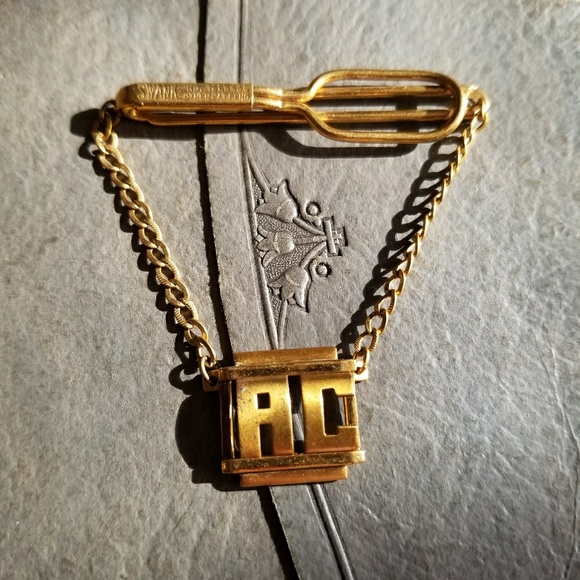 Vintage Other - Vintage Swank tie clip AC initials gold tone